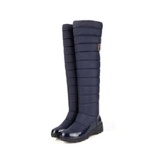 MEMUNIA Russia winter boots women warm knee high boots round toe down fur ladies fashion thigh snow boots shoes waterproof botas