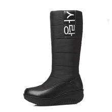 MEMUNIA SIZE 35-44 Ladies snow boots wedges heels slip on women winter boots fur inside mid calf boots sweet shoes