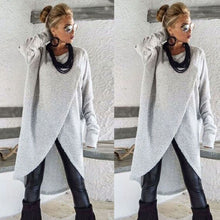 Fashion Womens Asymmetrical Knitting Loose Sweatshirt Pullover Long Tops Blouse