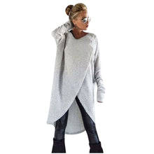 Fashion Womens Asymmetrical Knitting Loose Sweatshirt Pullover Long Tops Blouse