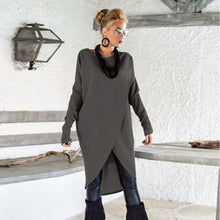 Fashion Womens Asymmetrical Knitting Loose Sweatshirt Pullover Long Tops Blouse
